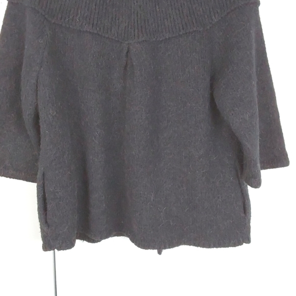 Kenar Womens Black Alpaca Sweater Cardigan Warm Pockets Neutral Sz.1X - Picture 8 of 11